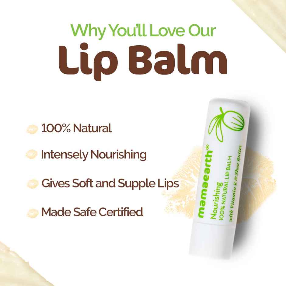 Mamaearth Nourishing 100% Natural Lip Balm